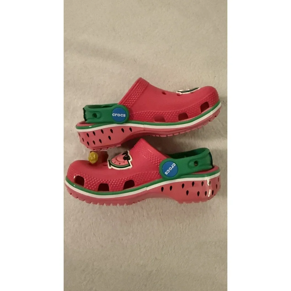 Crocs Jolly Rancher Limited Edition Pink Watermelon Clogs Size 9C Kids Sandals